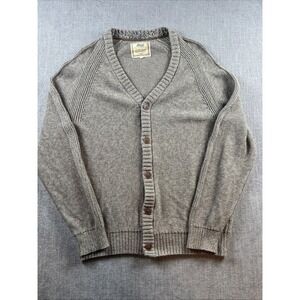 GH Bass Cardigan Men's M V Neck Button Up Knit Grandpa Preppy Professor Brown